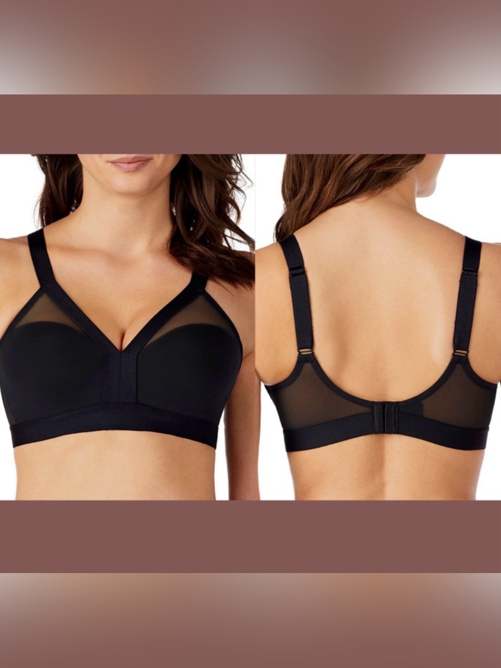 NWT Le Mystere Modern Mesh Contour Bra Black S